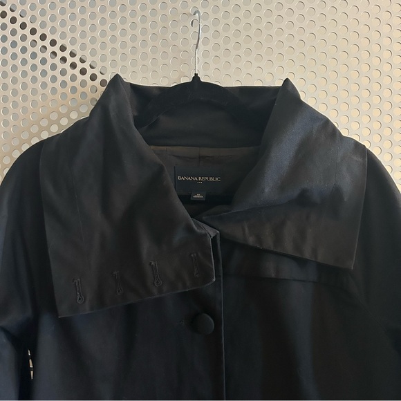 Banana Republic Wide Collar Trench-style Coat Size S in Black GUC - Picture 10 of 13